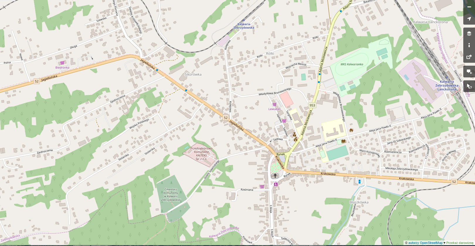 Mapa drogowa prac remontowych ulic dla miasta Kalwarii Zebrzydowskiej w roku 2019