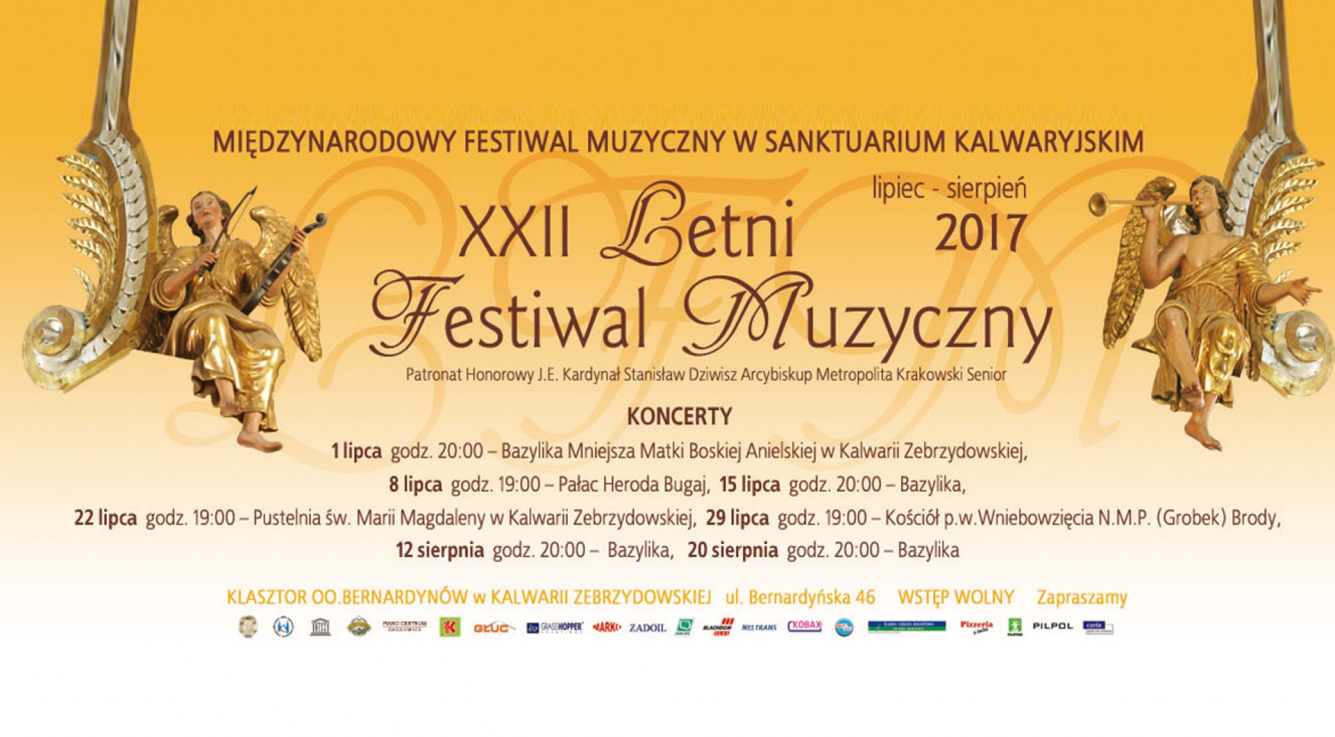 XXII Letni Festiwal Muzyczny w Sanktuarium Kalwaryjskim – ramowy program