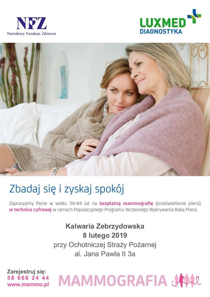 Bezpłatne badania mammograficzne w Kalwarii – 8 lutego