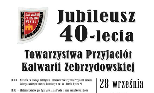 28 września odbędzie się Jubileusz 40-lecia Towarzystwa Przyjaciół Kalwarii Zebrzydowskiej