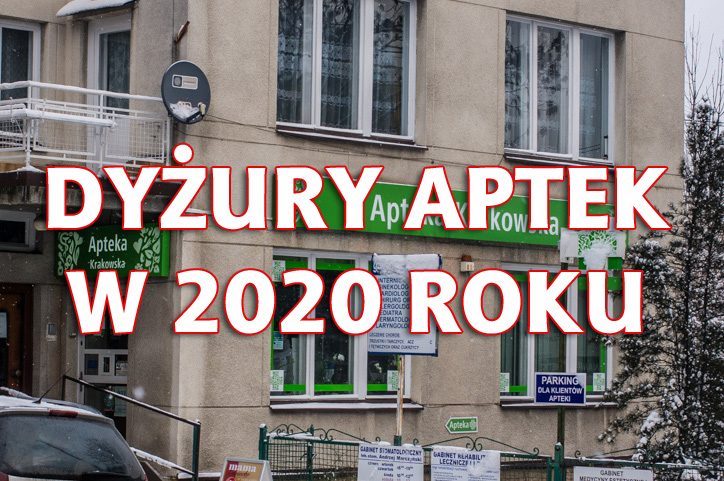Dyżury Aptek w niedziele i święta w 2020 roku w gminie Kalwaria Zebrzydowska