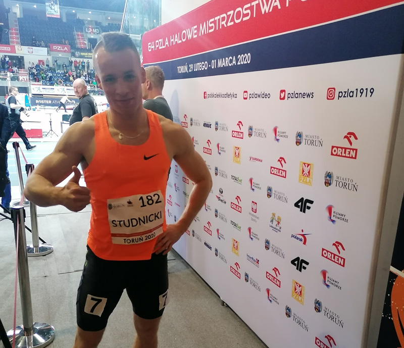 Krzysztof Studnicki z Kalwarii zajął 8 miejsce w 64 PZLA Halowych Mistrzostwach Polski w Lekkoatletyce na dystansie 60 metrów