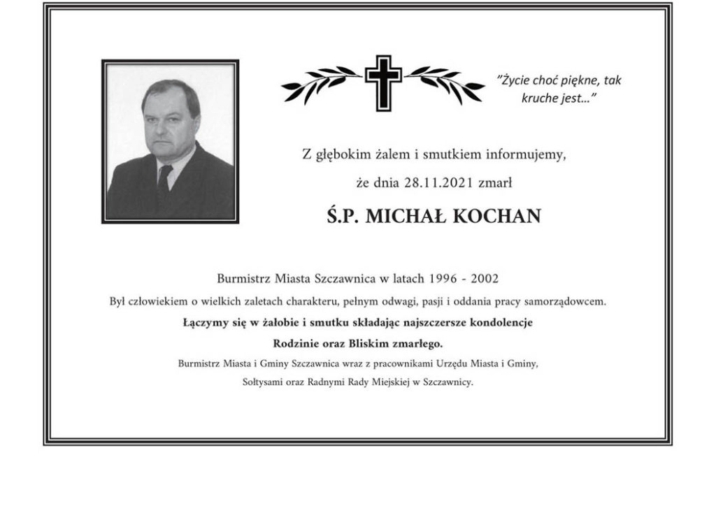Kondolencje – Michał Kochan