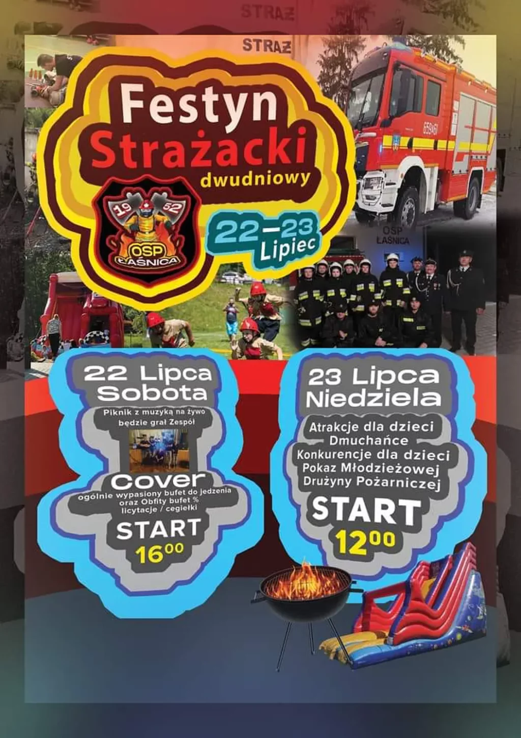 Strażacy z OSP Łaśnica zbierają na nowy samochód organizują dwudniowy piknik