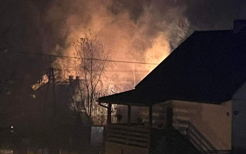 Duży Pożar domu w Przytkowicach