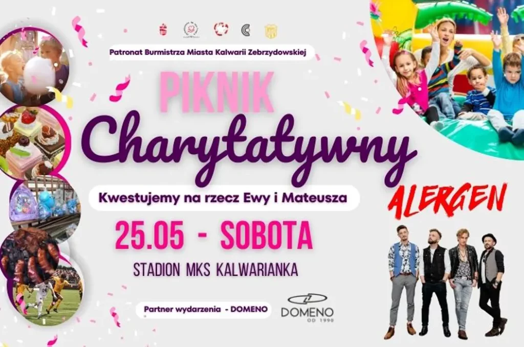 25 maja na stadionie Kalwarianki, zespół Alergen zagra na pikniku charytatywnym dla Ewy i Mateusza