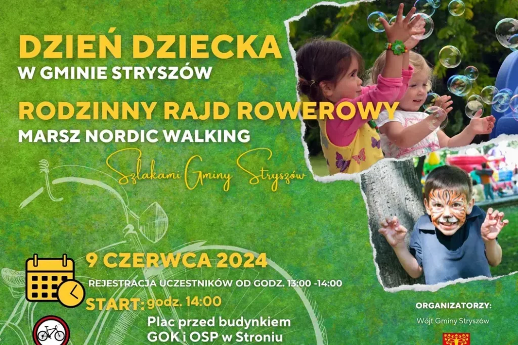 Dzień Dziecka i Rodzinny Rajd Rowerowy w Gminie Stryszów