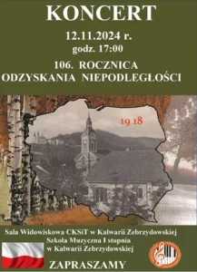 Koncert uczniów Szkoły Muzycznej w Kalwarii Zebrzydowskiej w 106. rocznicę odzyskania Niepodległości @ Sala Widowiskowa CKSiT, Niemczynowksiego 3