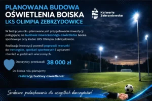 Gmina planuje budowę oświetlenia boiska LKS Olimpia Zebrzydowice